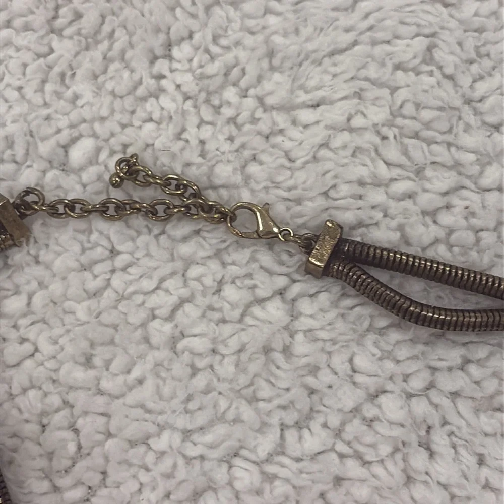 Vintage Sohi Denise gold costume statement necklace with yellow and brown stones - Picture 8 of 14